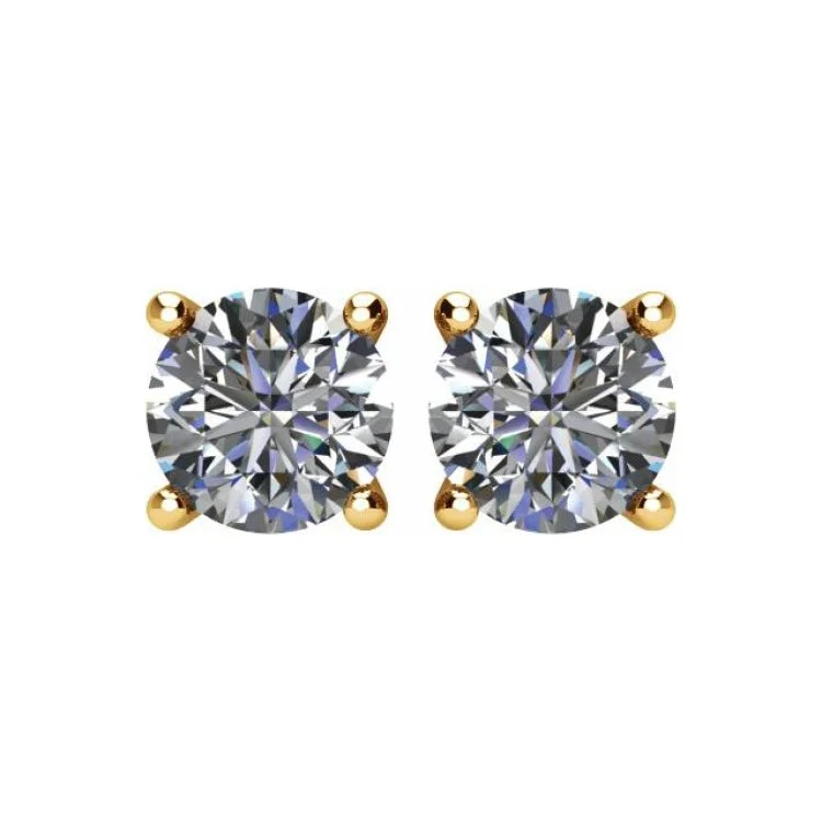 Stunning Drop Earrings for Weddings-14K Yellow 2 CTW Natural Diamond Stud Earrings