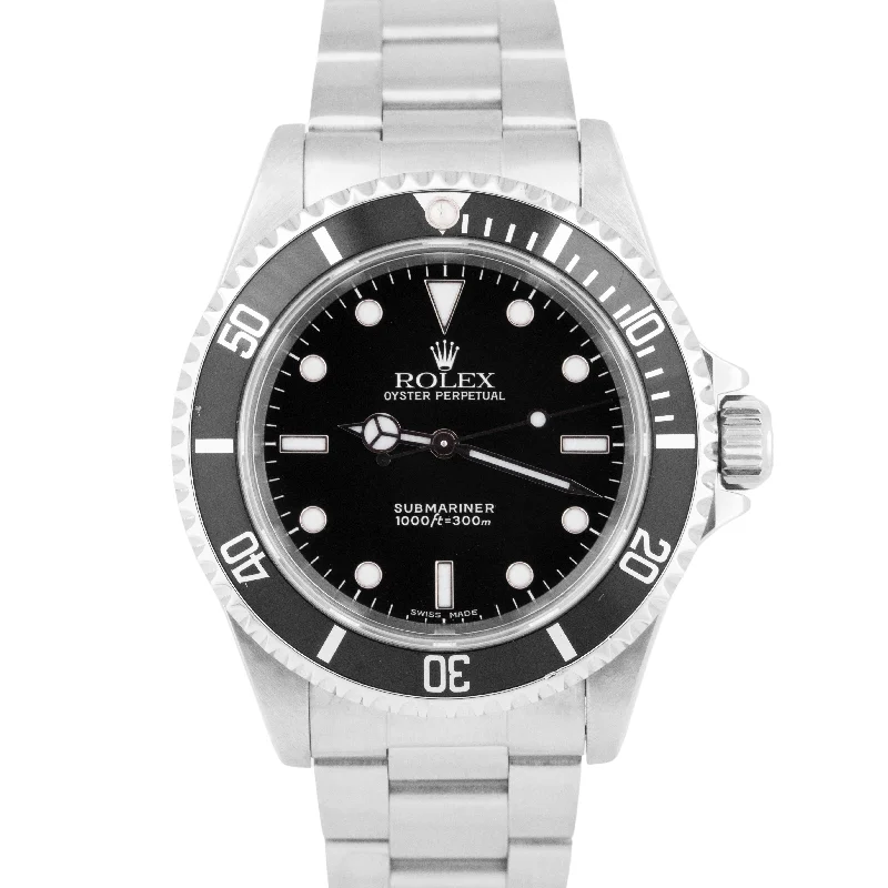 Luxury Designer Watches with Leather Bands-MINT Rolex Submariner No-Date Black Stainless Steel 40mm Automatic Watch 14060