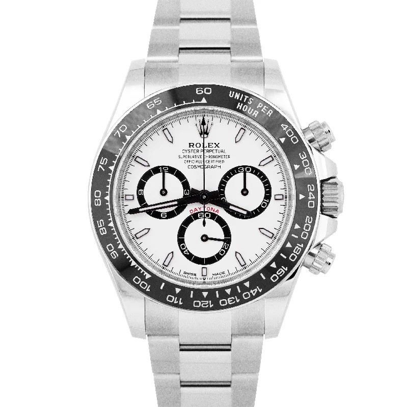 Elegant Women's Watches for Wedding Day-NEW MARCH 2024 Rolex Daytona Cosmograph White PANDA 40mm Watch 126500 LN BOX