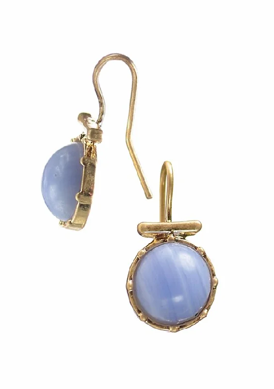 Fashion Earrings for Casual Wear-Hot Tomato Earrings Set  in Stone Lilac Bead with Worn Gold