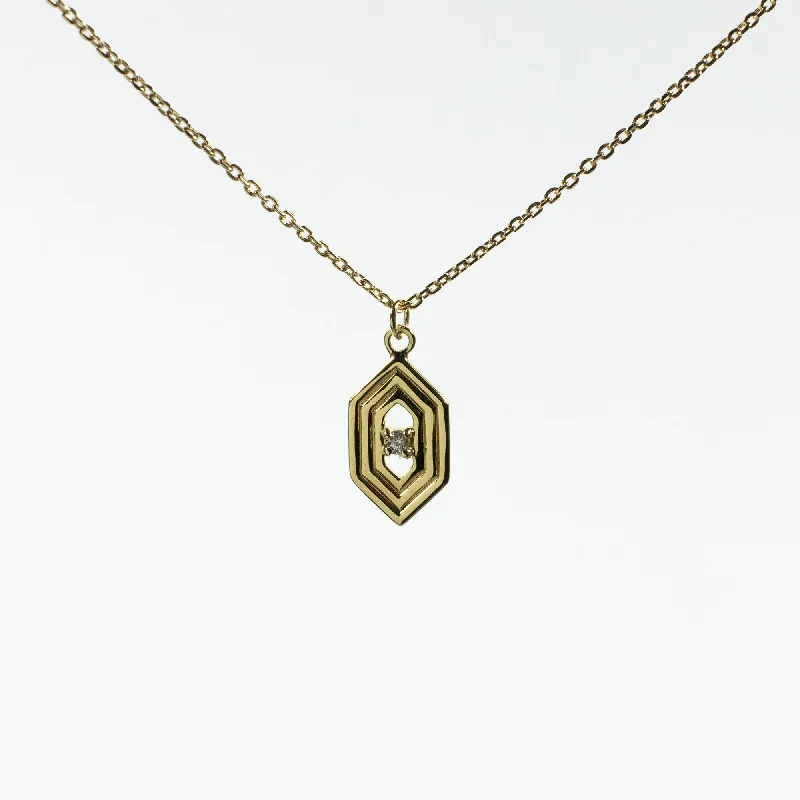 Simple Chain Necklace for Men-Gold Vermeil Hexagon Shaped Necklace