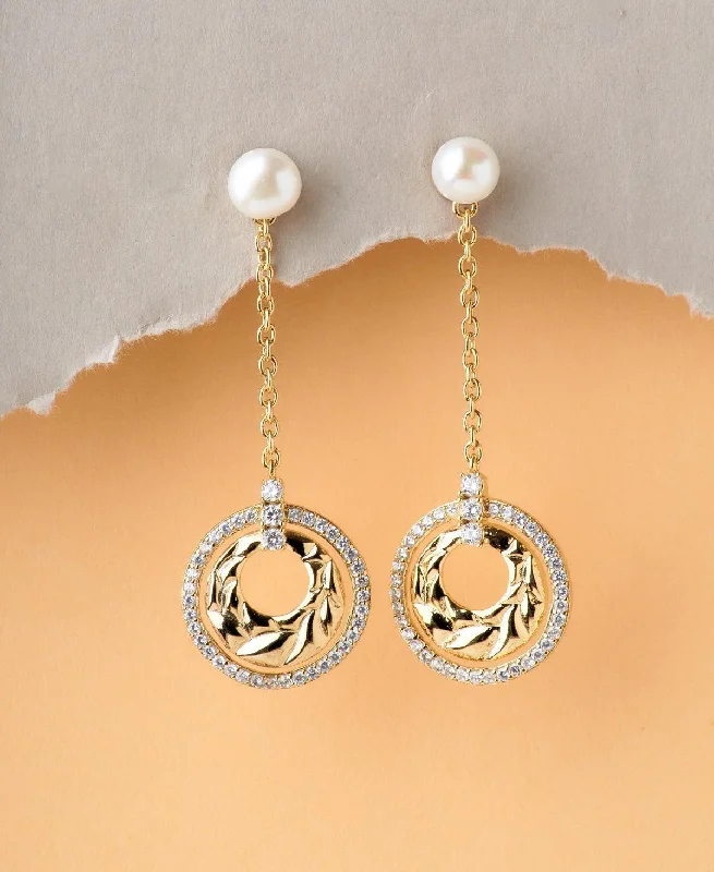 Luxury Stud Earrings for Women-Trendy Stone Studded Pearl Earring