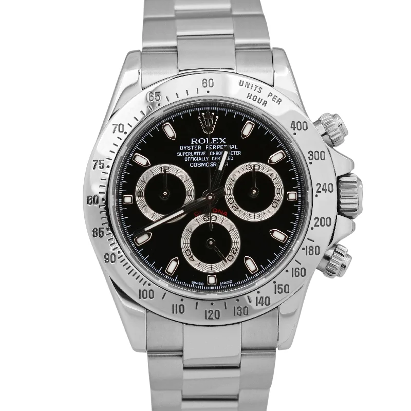 Fashionable Watches for Women with Bold Colors-MINT Rolex Daytona Cosmograph BLACK 40mm Steel REHAUT Chronograph 116520 Watch