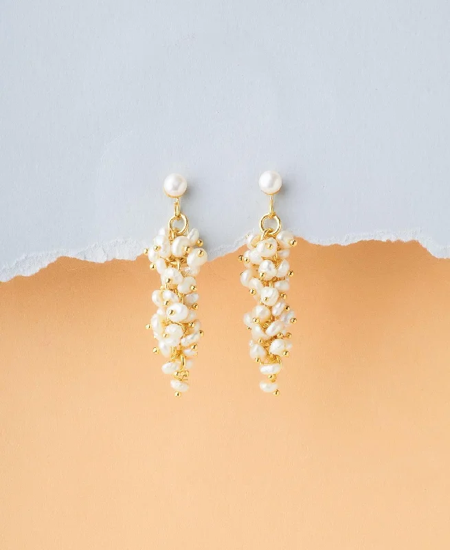 Colorful Drop Earrings for Summer-Trendy Pearl Hanging Earrings