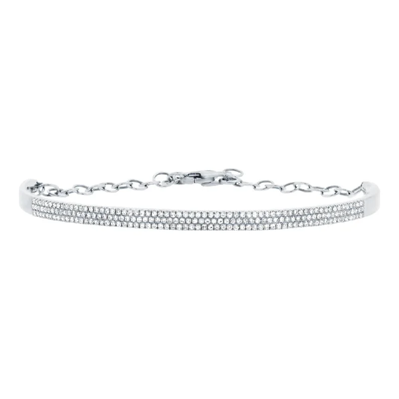 Elegant Diamond Tennis Bracelet-14K White Gold Diamond Pave Bracelet