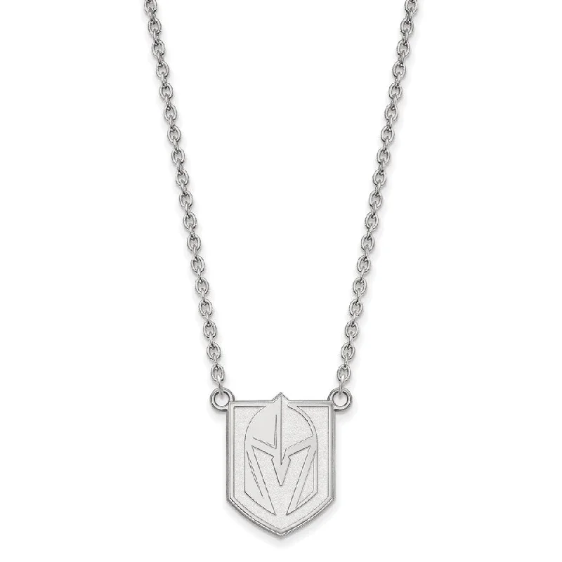 Luxury Crystal Necklace for Glamour-Sterling Silver NHL Golden Knights Large Necklace, 18 Inch