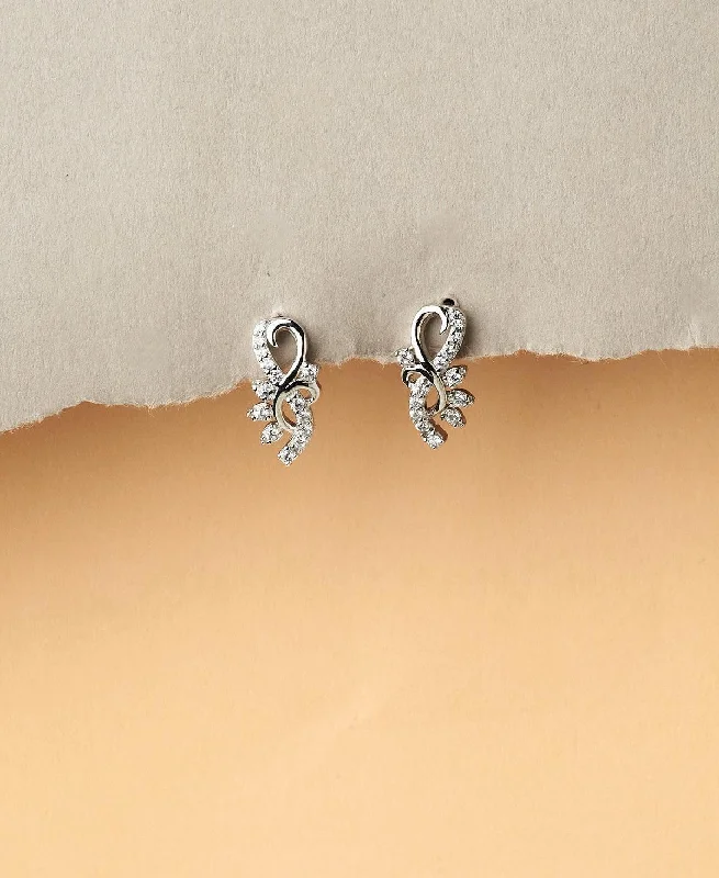 Elegant Earrings for Formal Wear-Pretty Silver Stud Earring