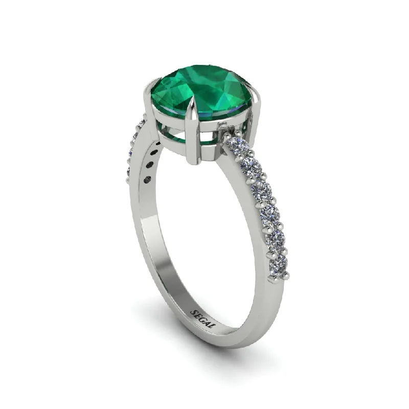 Unique Gold Ring for Fashionistas-Traditional Emerald Engagement Ring - Elaine No. 6