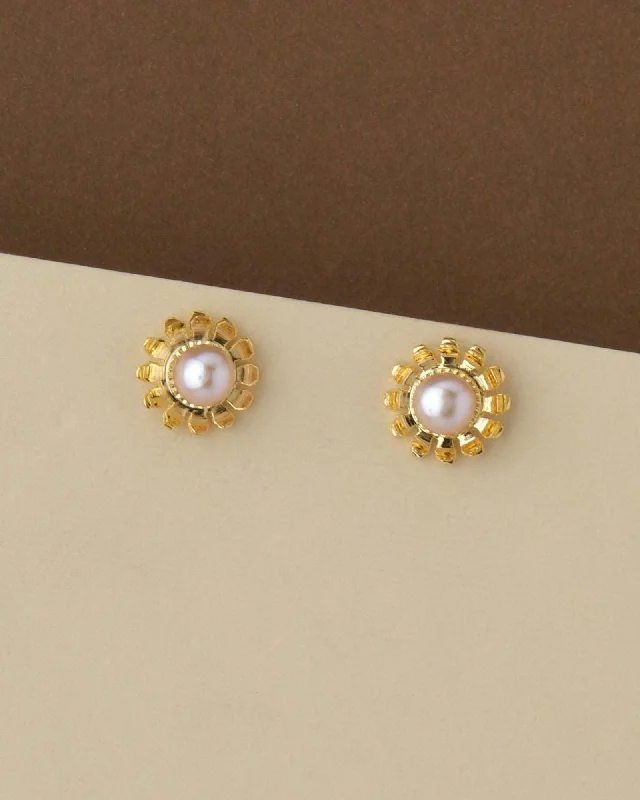 Custom Earrings for Personalized Style-Simple Pearl Stud Earring