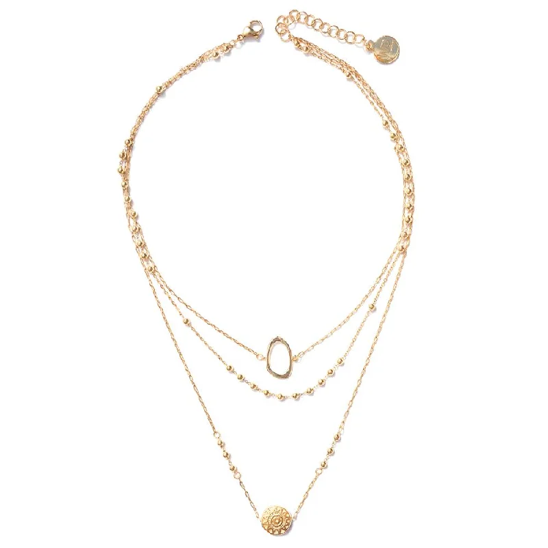 Luxury Necklace for Special Occasions-Helios Gold Necklace