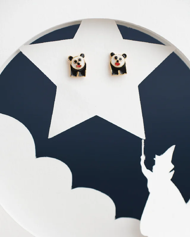 Sparkly Earrings for Bridesmaids-The Cute Panda Stud Earring