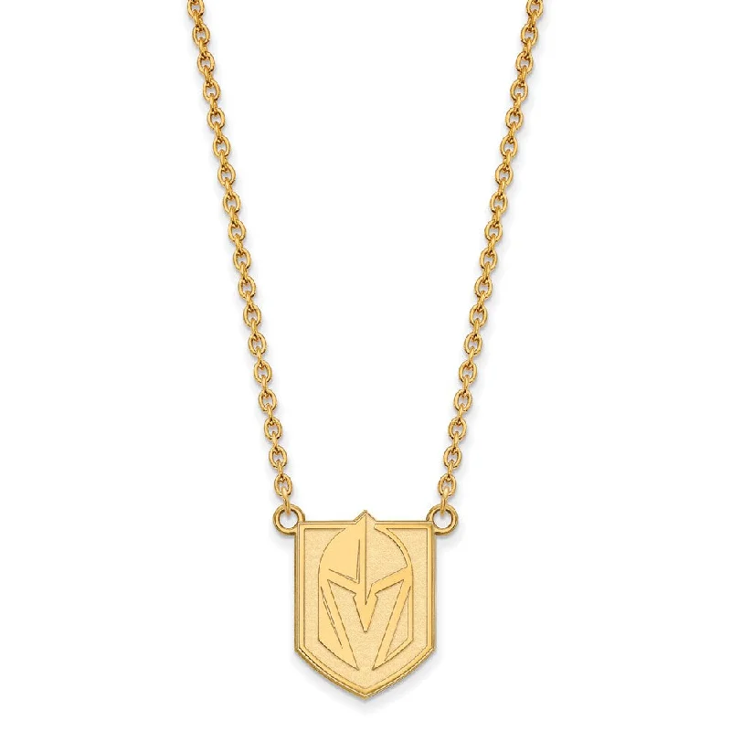 Custom Necklace with Name-SS 14k Yellow Gold Plated NHL Vegas Golden Knights LG Necklace, 18 In