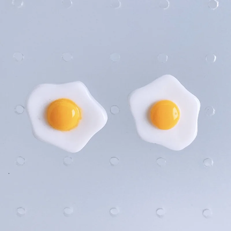 High Fashion Earrings for Women-Instant Shipping! Fried Egg Stud Earrings