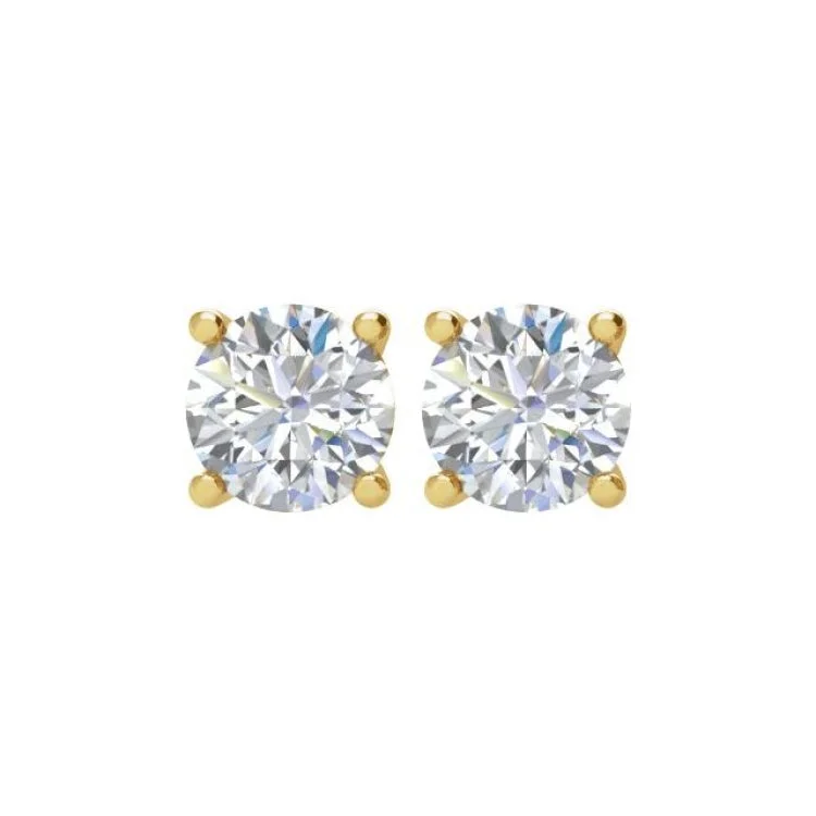 Elegant Earrings for Bridal Parties-14K Yellow 1 CTW Natural Diamond Stud Earrings