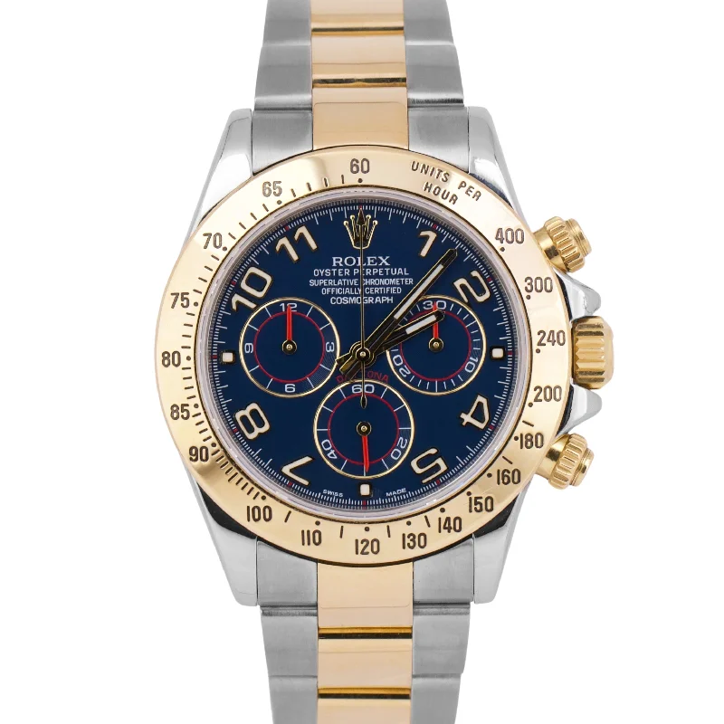 Eco-Friendly Watches with Wooden Straps-Rolex Daytona Cosmograph BLUE RACING 18K Gold Steel RANDOM SERIAL 116523 Watch