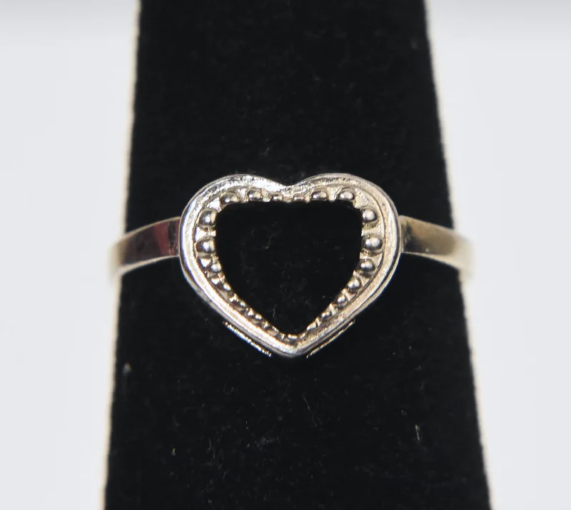 Unique Promise Ring for Couples-Sterling Silver Open Heart Toe Ring - Size 3.25