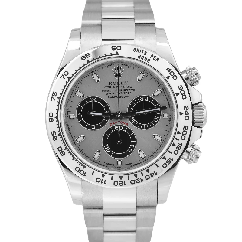 Stylish Watches for Minimalist Look-Rolex PAPERS Daytona Cosmograph GHOST Black 18K White Gold 116509 BOX