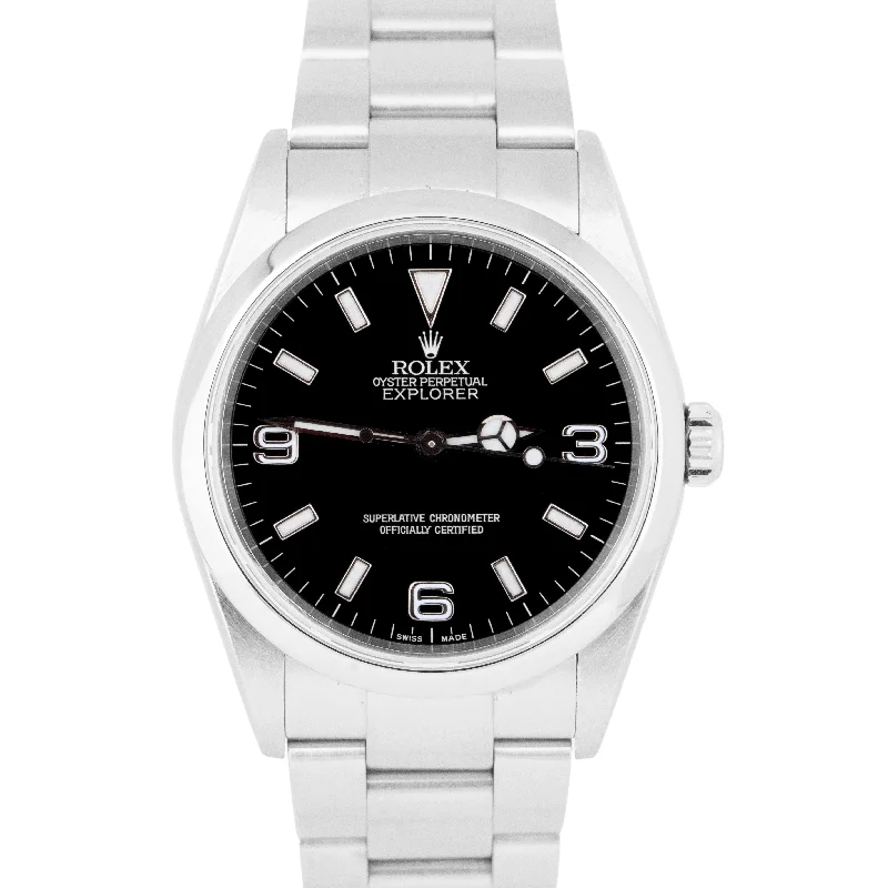 Stainless Steel Watches for Men-Rolex Explorer I Black 36mm 3-6-9 Stainless Steel Oyster Automatic Watch 114270