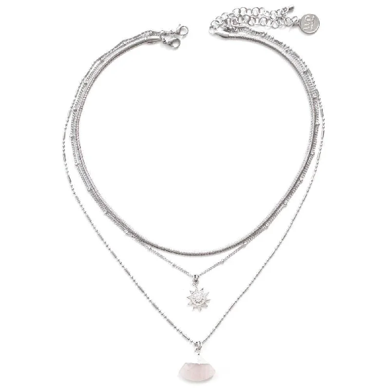 Diamond Choker Necklace for Glamour-Sunny Silver Necklace