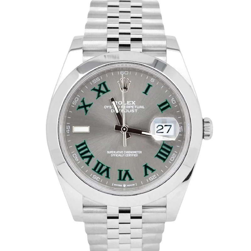 Casual Watches for Women for Daily Wear-NEW JAN 2024 PAPERS Rolex DateJust 41 WIMBLEDON Steel 41mm JUBILEE 126300 BOX