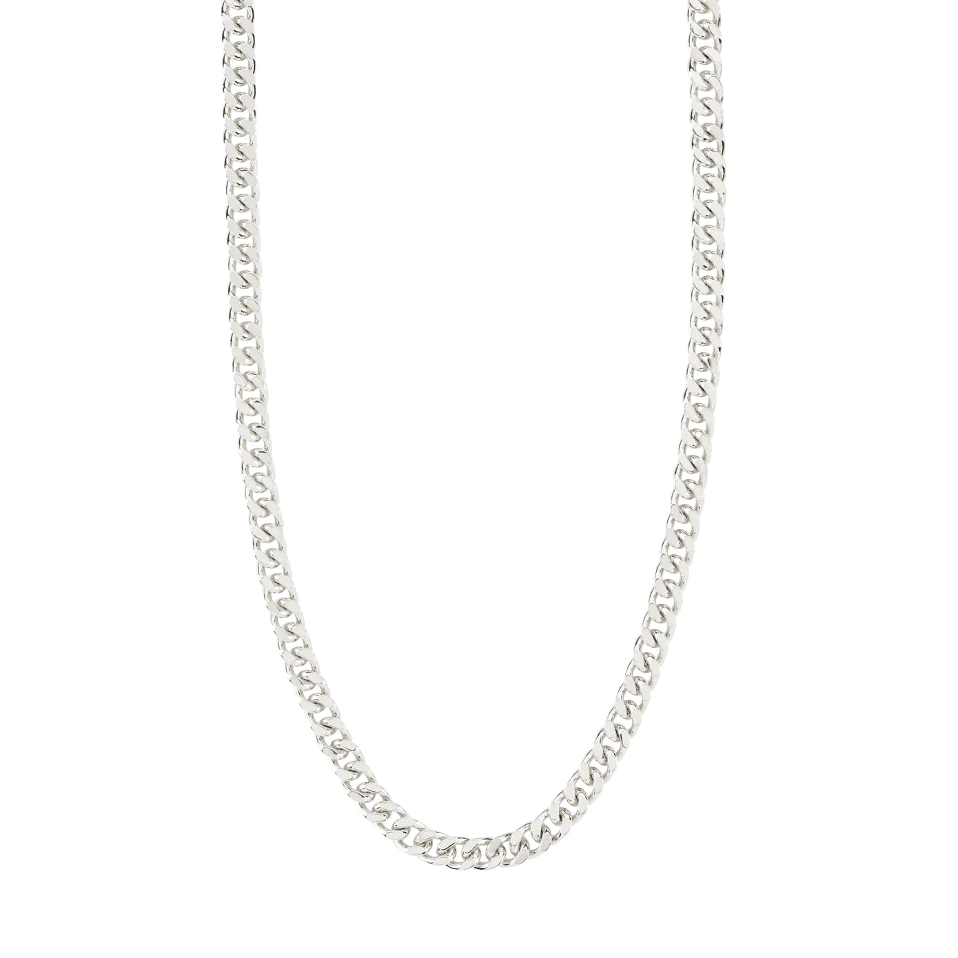 Silver Necklace for Everyday Wear-Heat Silver Plated Chain Necklace