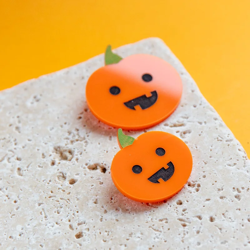 Dazzling Drop Earrings for Formal Wear-Happy Pumpkin Brooch