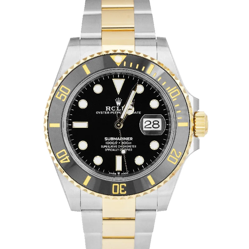 Elegant Watches for Everyday Use-MINT 2023 PAPERS Rolex Submariner 41mm 18K Gold Steel Black Watch 126613 LN BOX