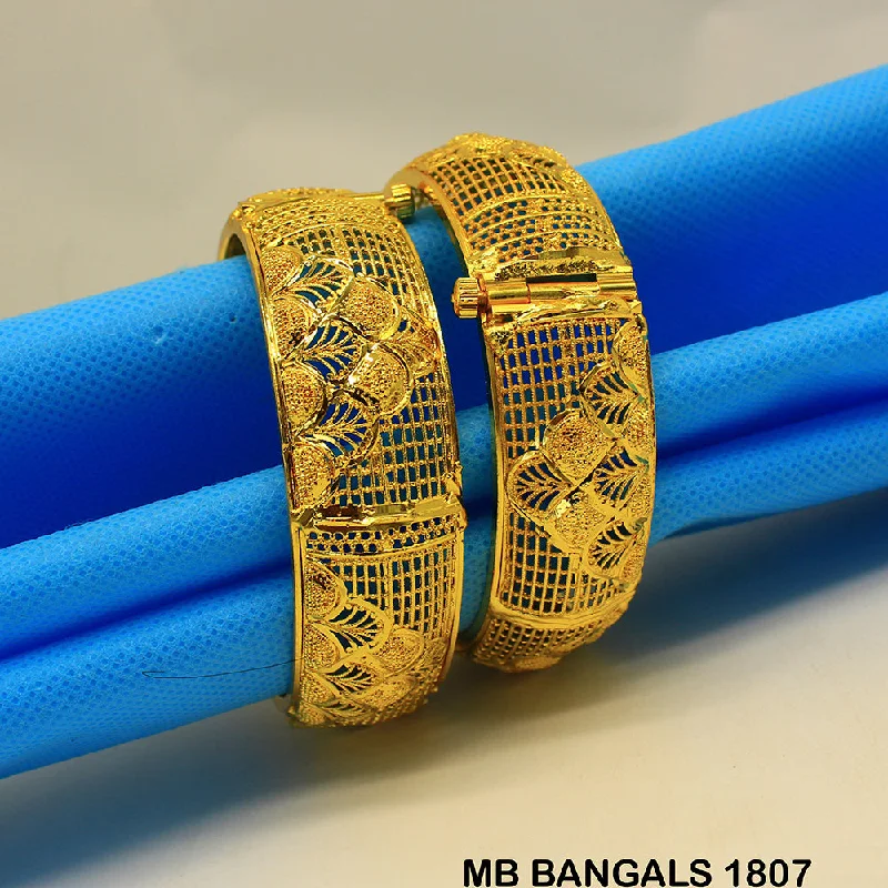 Stylish Bangles for Teen Girls-Mahavir Forming Gold Plated Bangle Set - MB BANGALS 1807