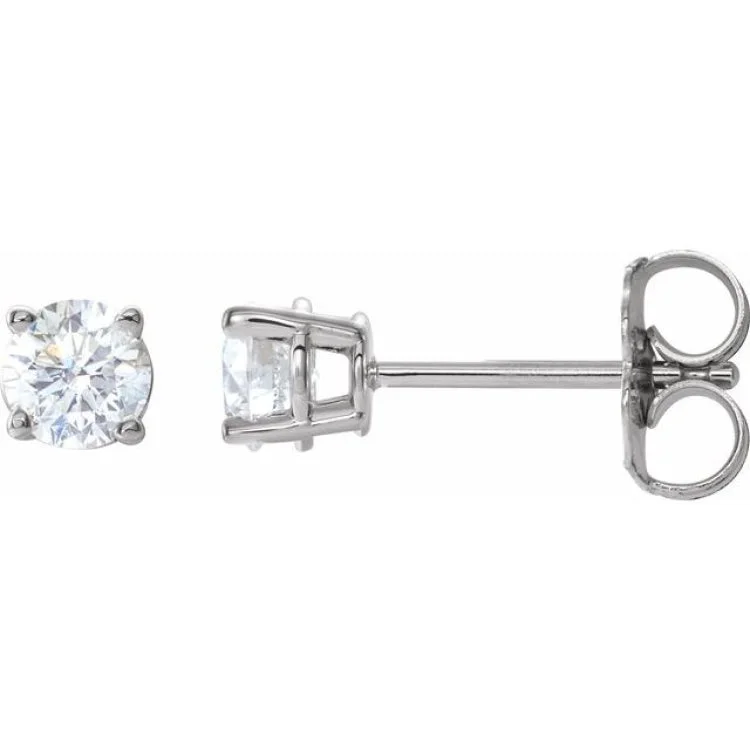 Elegant Diamond Earrings for Women-14K White 1/2 CTW Natural Diamond Stud Earrings