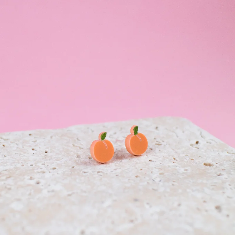 Bridal Gold Earrings for Weddings-Peach Earrings