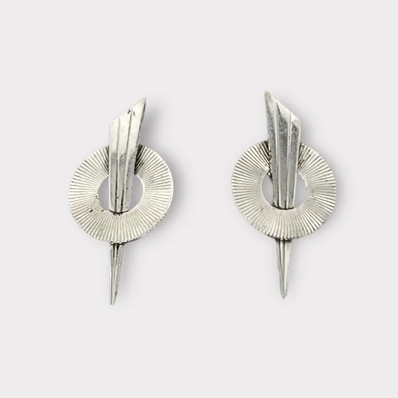 Minimalist Gold Earrings-Space-Age Trifari Earrings