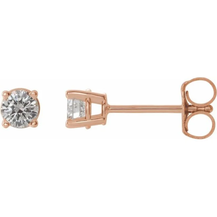 Unique Stud Earrings for Casual Outfits-14K Rose 1/3 CTW Natural Diamond Stud Earrings