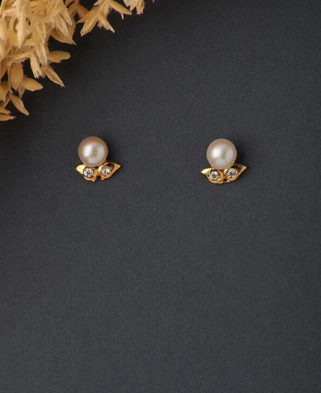 Beautiful Earrings for Weddings-Sweet & Simple Pearl Stud Earring