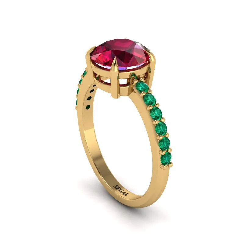 Designer Ring for Women-Traditional Ruby Engagement Ring - Elaine No. 25