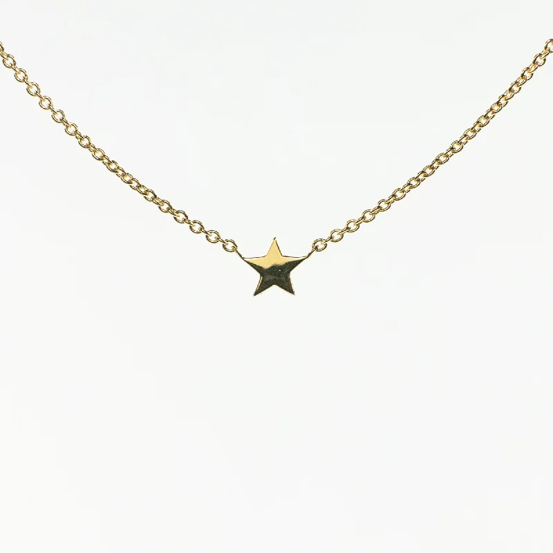 Classic Choker Necklace for Women-Gold Vermeil Star Necklace