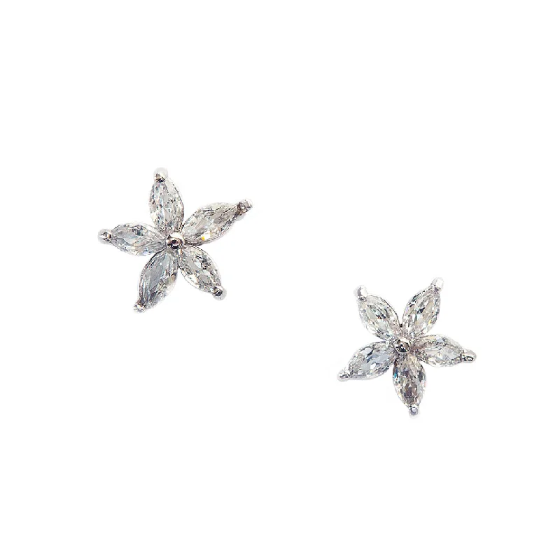 Vintage Drop Earrings for Women-Pretty Crystal Flower Stud Earrings