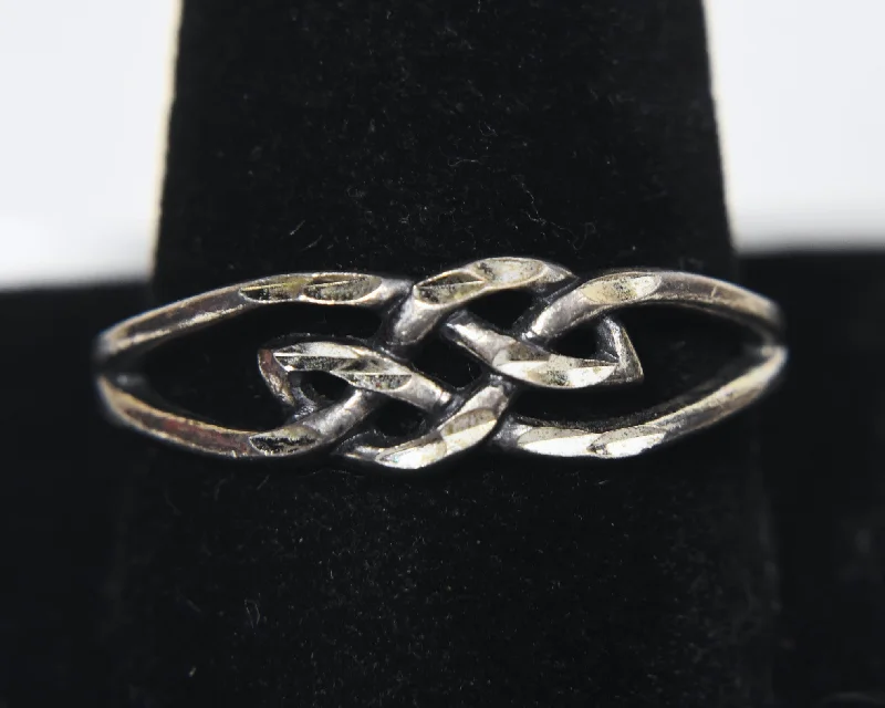 Vintage Wedding Band for Fashion-Vintage Sterling Silver Celtic Knot Band - Size 11