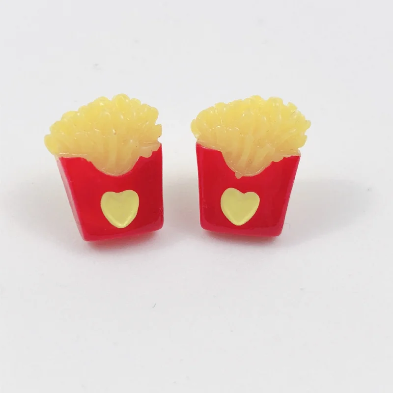 Drop Earrings for Formal Occasions-Instant Shipping! Fries Earrings