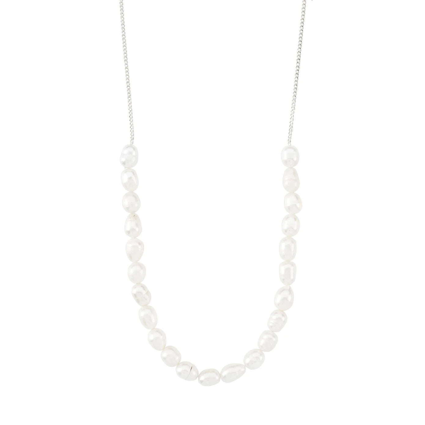 Sterling Silver Necklace with Pendant-Berthe Silver Plated Pearl Necklace