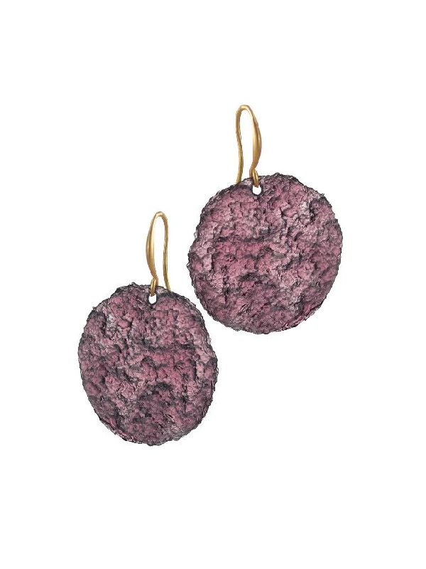 Handmade Gold Earrings-Hot Tomato Luna Light Earrings in Berry or Khaki