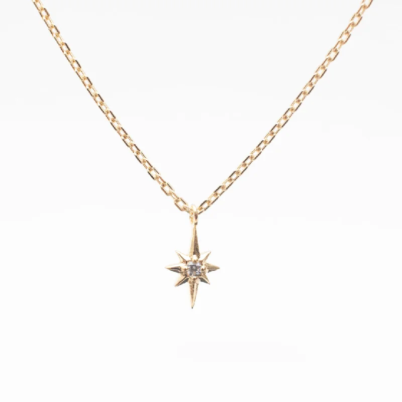 Sparkly Necklace for Fashion Forward Women-Tiny Gold Vermeil North Star Necklace