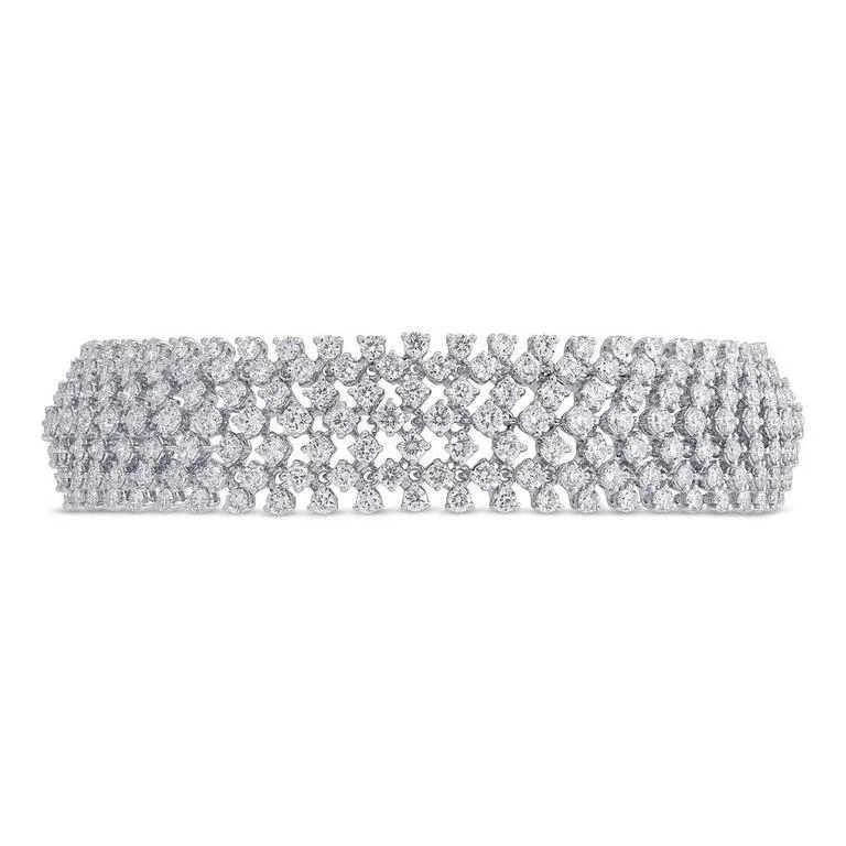 Luxurious Diamond Bracelet for Brides-18K White Gold Diamond Tennis Bracelet