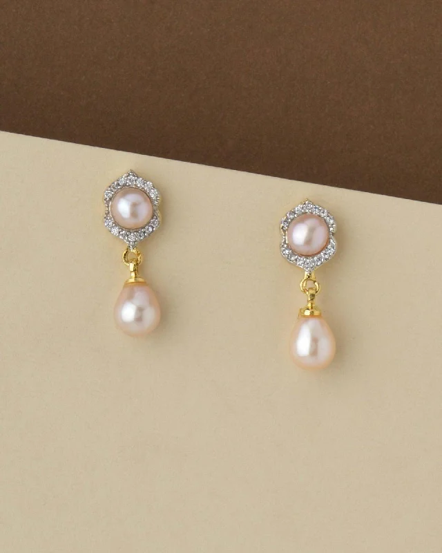 Stylish Earrings for Teen Girls-Trendy Pearl Hang Earring