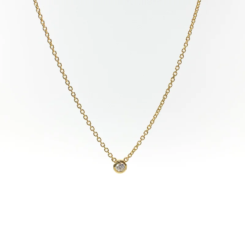 Cute Necklace for Gift Giving-Gold Vermeil Solitaire Cubic Zirconia Necklace