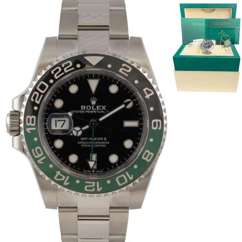 Stylish Watches for Outdoor Adventure-NEW 2024 Rolex GMT-Master II Sprite Green Black LEFTY Steel Watch 126720 VTNR