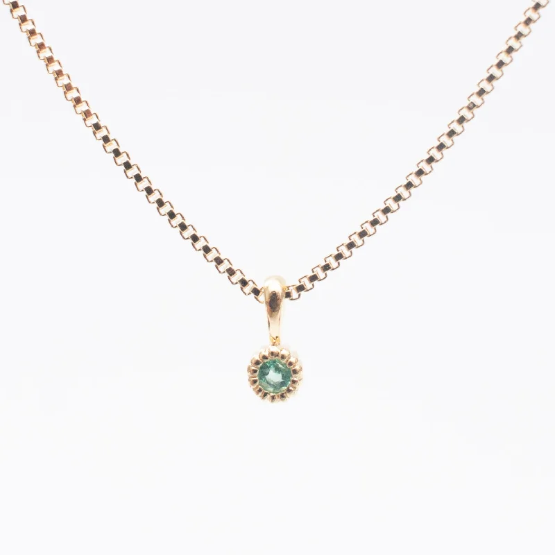 Diamond Choker Necklace for Glamour-Gold Vermeil Tiny Milgrain Edge Emerald Necklace