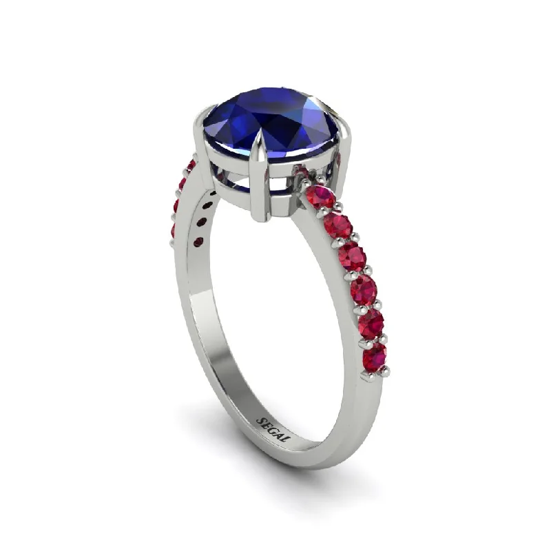 Beautiful Gold Ring with Gemstones-Traditional Sapphire Engagement Ring - Elaine No. 60