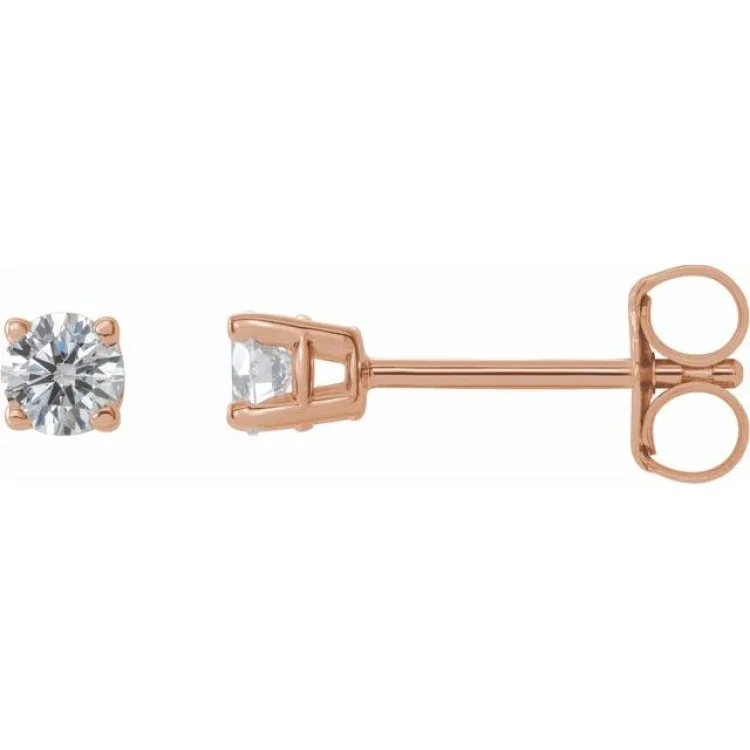 Luxury Silver Earrings for Women-14K Rose 1/4 CTW Natural Diamond Stud Earrings