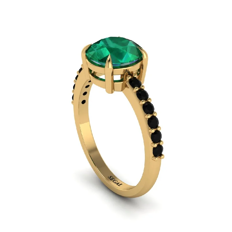 Customizable Gold Ring for Men-Traditional Emerald Engagement Ring - Elaine No. 34