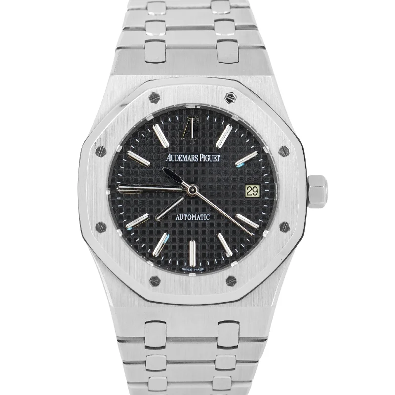 Luxury Watches with Swiss Movement-Audemars Piguet Royal Oak BLACK 39mm Stainless Steel Automatic Watch 15300ST